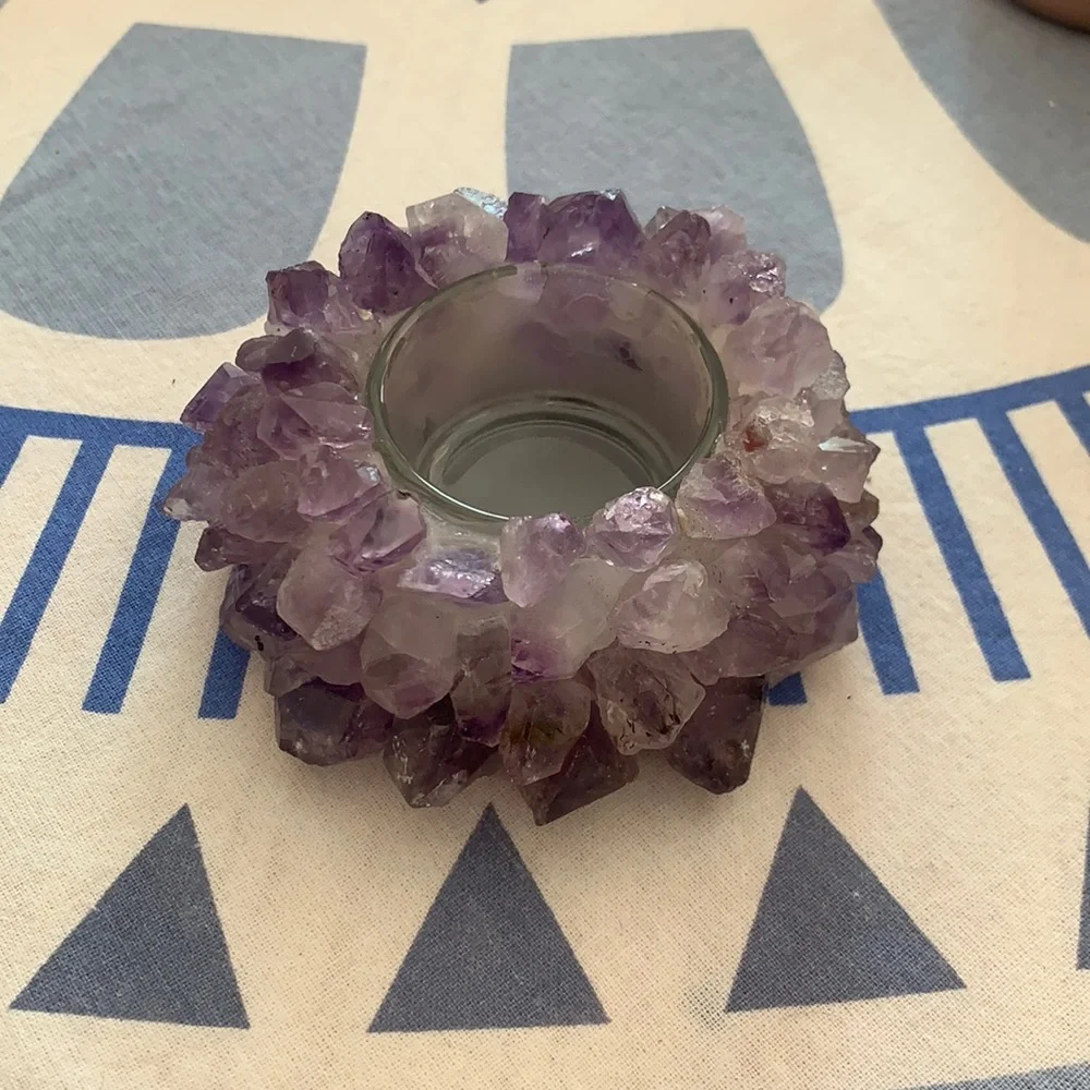 Amethyst candle holder